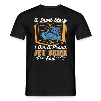 Jet Skier A Short Story I Am A Water Sport Skier - Men's T-Shirt - black - Front - AI Model Male 178 light (178cm)