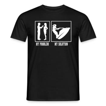 Jet Skier My Problem My Solution Pictogram Mom Dad - Männer T-Shirt - Schwarz - Vorne - AI Model Male 178 light (178cm)