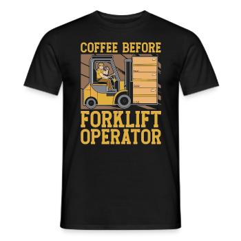 Forklift Operator Coffee Truck Driver Coffee Lover - Männer T-Shirt - Schwarz - Vorne - AI Model Male 178 light (178cm)