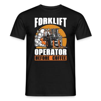 Forklift Operator Before Warehouseman Coffee Lover - Men's T-Shirt - black - Front - AI Model Male 178 light (178cm)