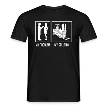 Forklift Operator My Problem My Pictogram Mom Dad - Men's T-Shirt - black - Front - AI Model Male 178 light (178cm)