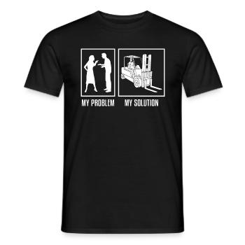 Forklift Operator My Problem My Pictogram Dad Mom - Men's T-Shirt - black - Front - AI Model Male 178 light (178cm)