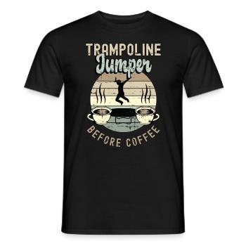 Trampoline Jumper Before Trampolining Coffee Lover - Men's T-Shirt - black - Front - AI Model Male 178 light (178cm)