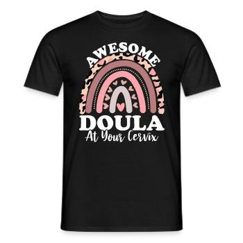 Awesome Doula Bei Deinem Gebärmutterhals-Geburtshelfer - Männer T-Shirt - Schwarz - Vorne - AI Model Male 178 light (178cm)