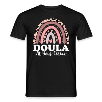 Doula à votre col de l’utérus Doula sage-femme post-partum - T-shirt homme - noir - Devant - AI Model Male 178 light (178cm)