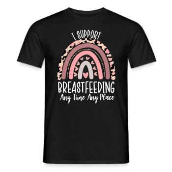 Drôle Allaitement Allaitement Spécialiste De Lactation Pompage - T-shirt homme - noir - Devant - AI Model Male 178 light (178cm)