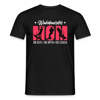 Wakeboarder Mom The Idol The Myth Water Sports - Männer T-Shirt - Schwarz - Vorne - AI Model Male 178 light (178cm)