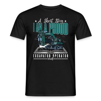 Opérateur d’excavatrice Une histoire courte Conducteur d’excavatrice - T-shirt homme - noir - Devant - AI Model Male 178 light (178cm)