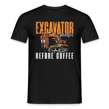 Opérateur d’excavatrice avant l’amateur de café d’excavatrice - T-shirt homme - noir - Devant - AI Model Male 178 light (178cm)