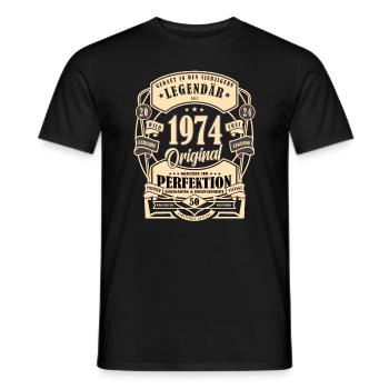 50. Geburtstag, Geschenk, Legende, Original, 1974 - Männer T-Shirt - Schwarz - Vorne - AI Model Male 178 light (178cm)