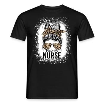 Dialysis Nurse Appreciation Messy Bun Dialysis - Men's T-Shirt - black - Front - AI Model Male 178 light (178cm)