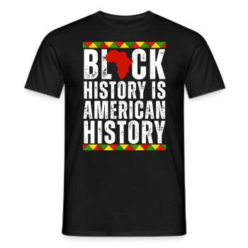 L’histoire des Noirs est l’histoire américaine afrocentrique - T-shirt homme - noir - Devant - AI Model Male 178 light (178cm)