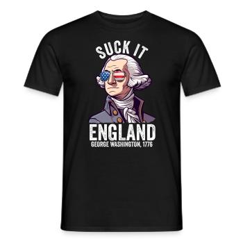 Suck It England Lustig 4. Juli George - Männer T-Shirt - Schwarz - Vorne - AI Model Male 178 light (178cm)