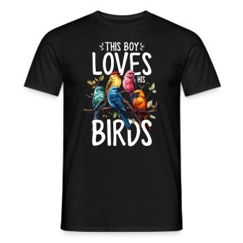 Oiseau Garçon Oiseau Drôle Oiseau Observateur D’oiseaux - T-shirt homme - noir - Devant - AI Model Male 178 light (178cm)