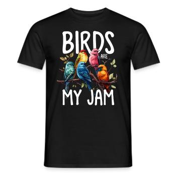 Birdwatching Birdology Bird Breeders Funny Birder - Men's T-Shirt - black - Front - AI Model Male 178 light (178cm)