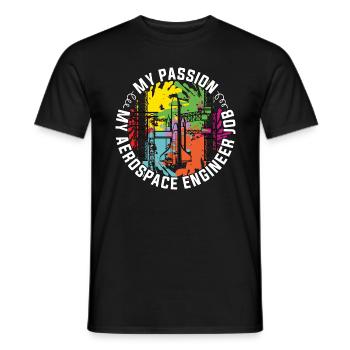 Aerospace Engineer My Passion My Aircraft Aviation - Männer T-Shirt - Schwarz - Vorne - AI Model Male 178 light (178cm)