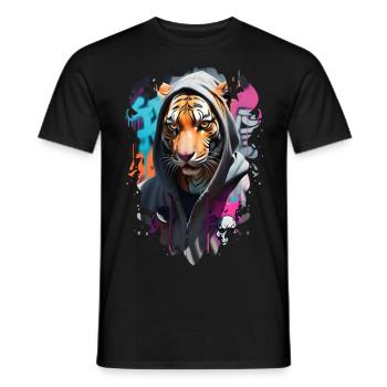 Tigerstraße 2 - Männer T-Shirt - Schwarz - Vorne - AI Model Male 178 light (178cm)