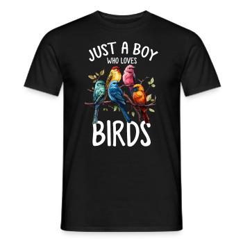 Garçon Oiseau Drôle Observation Des Oiseaux Amateurs Oiseau Oiseau - T-shirt homme - noir - Devant - AI Model Male 178 light (178cm)