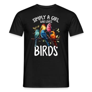 Fille Oiseau Drôle Observation Des Oiseaux Amoureux Des Oiseaux Observation Des Oiseaux - T-shirt homme - noir - Devant - AI Model Male 178 light (178cm)