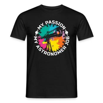 Astronomer My Passion My Astronomer Job Astrologer - Men's T-Shirt - black - Front - AI Model Male 178 light (178cm)