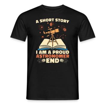 Astronome Une petite histoire Je suis un fier astrophysicien - T-shirt homme - noir - Devant - AI Model Male 178 light (178cm)