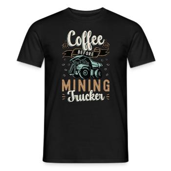 Café de camionneur minier avant l’amateur de café de mineur - T-shirt homme - noir - Devant - AI Model Male 178 light (178cm)