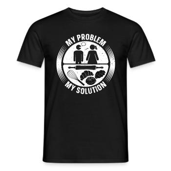 Boulanger Mon problème Ma solution Pictogramme Maman Boulangerie - T-shirt homme - noir - Devant - AI Model Male 178 light (178cm)