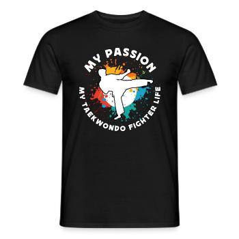 Taekwondo Ma passion Mes arts martiaux mixtes - T-shirt homme - noir - Devant - AI Model Male 178 light (178cm)