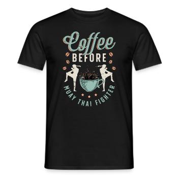 Muay Thai Fighter Coffee Martial Arts Coffee Lover - Männer T-Shirt - Schwarz - Vorne - AI Model Male 178 light (178cm)