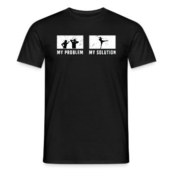 Muay Thai Fighter My Problem My Pictogram Dad Mom - Männer T-Shirt - Schwarz - Vorne - AI Model Male 178 light (178cm)