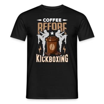 Kickboxer Coffee Avant Amateur de café de boxe thaïlandaise - T-shirt homme - noir - Devant - AI Model Male 178 light (178cm)