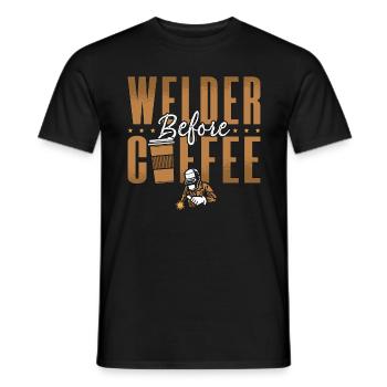 Welder Before Coffee Welding Coffee Lover Welders - Männer T-Shirt - Schwarz - Vorne - AI Model Male 178 light (178cm)