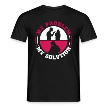 Soudeur Mon problème Ma solution Pictogramme Maman Papa - T-shirt homme - noir - Devant - AI Model Male 178 light (178cm)