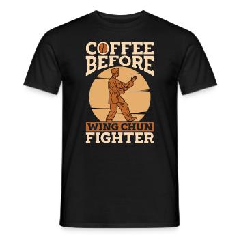 Wing Chun Fighter Coffee Combat Sport Coffee Lover - Men's T-Shirt - black - Front - AI Model Male 178 light (178cm)