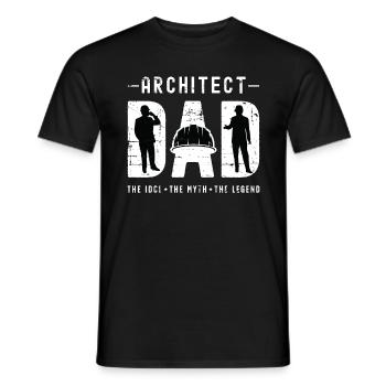 Architecte Papa L’idole Le mythe L’architecture - T-shirt homme - noir - Devant - AI Model Male 178 light (178cm)
