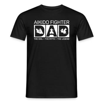 Aikido Fighter Dad The Idol Japanese Martial Arts - Männer T-Shirt - Schwarz - Vorne - AI Model Male 178 light (178cm)