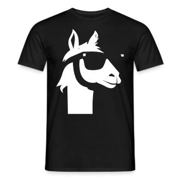 Funny Llama Wearing Sunglasses Cool Llamas - Men's T-Shirt - black - Front - AI Model Male 178 light (178cm)