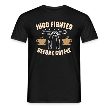 Combattant de judo avant le café Judoka amateur de café - T-shirt homme - noir - Devant - AI Model Male 178 light (178cm)