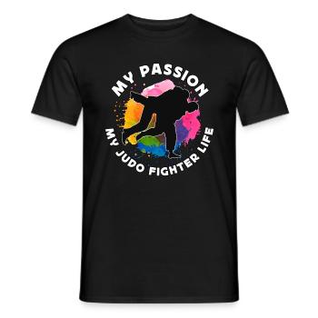 Judo Combattant Ma Passion Mon Judo Art Martial Judoka - T-shirt homme - noir - Devant - AI Model Male 178 light (178cm)