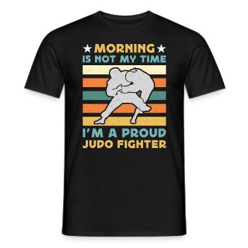 Judo Fighter Morning Is Not My Time Martial Artist - Men's T-Shirt - black - Front - AI Model Male 178 light (178cm)