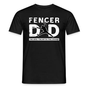 Fencer Dad The Idol The Myth The Sword Fighter - Men's T-Shirt - black - Front - AI Model Male 178 light (178cm)