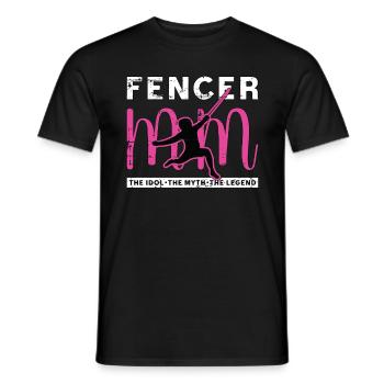 Fencer Mom The Idol The Myth The Legend Fencing - Men's T-Shirt - black - Front - AI Model Male 178 light (178cm)