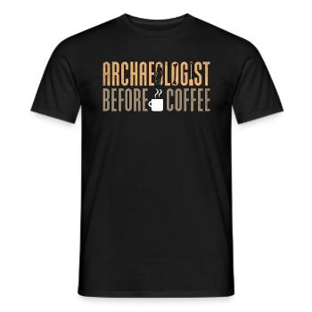 Archéologue avant la géologie du café amateur de café - T-shirt homme - noir - Devant - AI Model Male 178 light (178cm)
