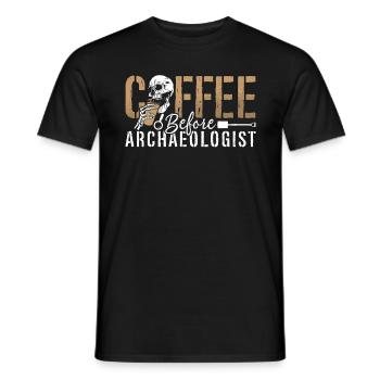Archéologue Café avant fossiles Amateur de café - T-shirt homme - noir - Devant - AI Model Male 178 light (178cm)