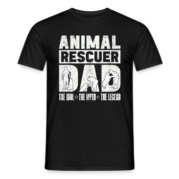 Animal Rescuer Dad The Idol The Animal Rescue - Men's T-Shirt - black - Front - AI Model Male 178 light (178cm)