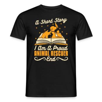 Animal Rescuer A Short Story I Am A Proud Rescuer - Men's T-Shirt - black - Front - AI Model Male 178 light (178cm)