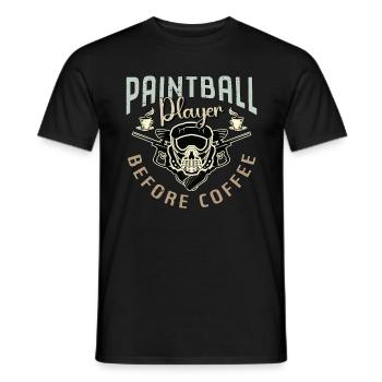 Paintball Player Before Paintballing Coffee Lover - Männer T-Shirt - Schwarz - Vorne - AI Model Male 178 light (178cm)
