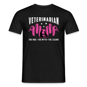 Maman vétérinaire L’idole Le mythe Le vétérinaire - T-shirt homme - noir - Devant - AI Model Male 178 light (178cm)