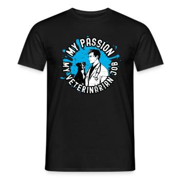 Vétérinaire Ma passion Ma clinique vétérinaire - T-shirt homme - noir - Devant - AI Model Male 178 light (178cm)