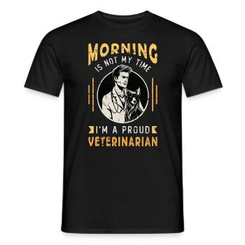 Veterinarian Morning Is Not My Time I'm Vet Tech - Men's T-Shirt - black - Front - AI Model Male 178 light (178cm)